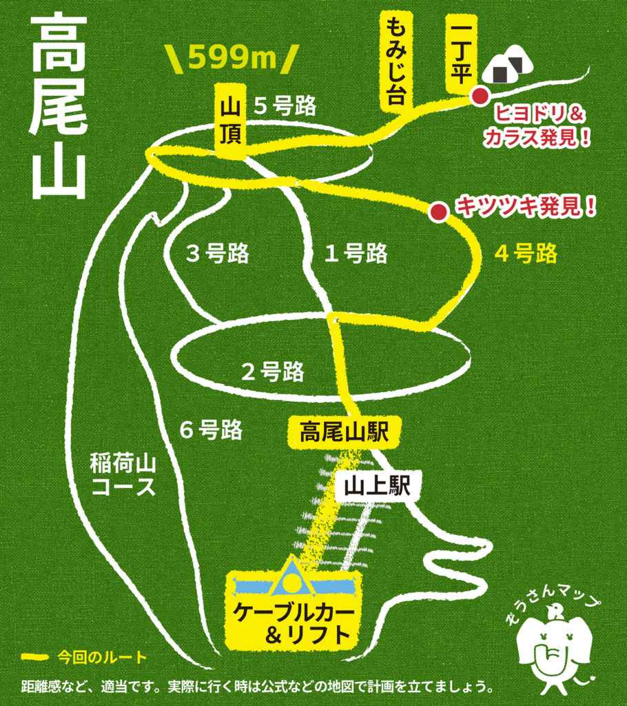 高尾山登山ルートマップ
